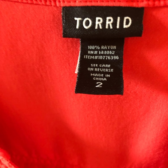 Torrid - Coral Pocket Shirt - Picture 3 of 5